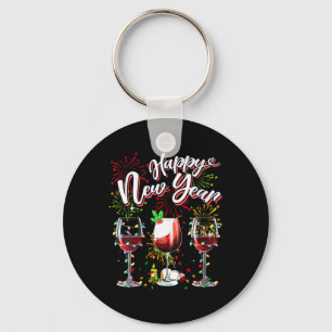 Happy New Year 2024 New Years Eve Fireworks Gles O Key Ring
