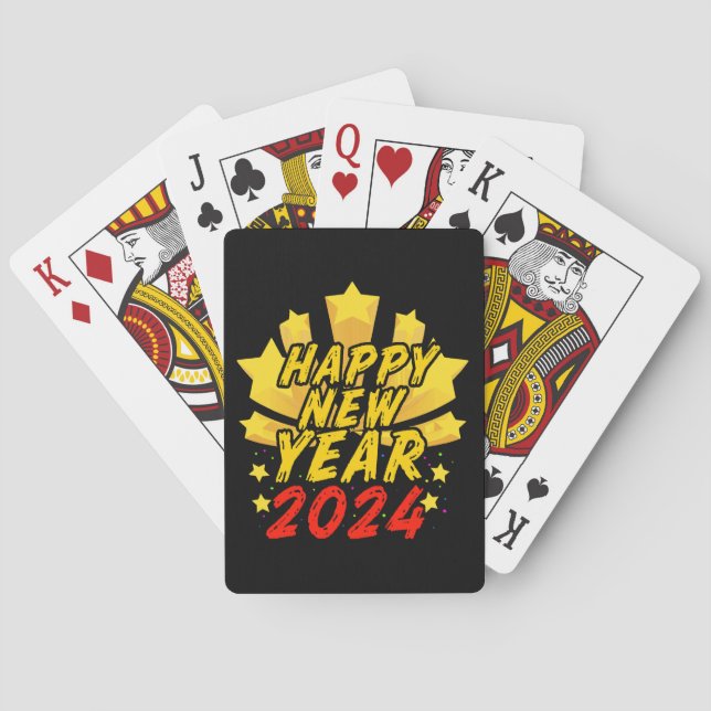 Happy New Year 2024  Playing Cards (Back)