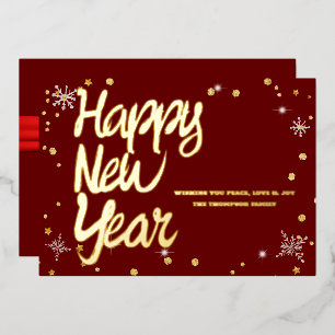 Happy New Year 2024 Retro Red Ribbon