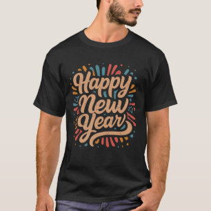 Happy New Year 2024 Retro typographic T-Shirt