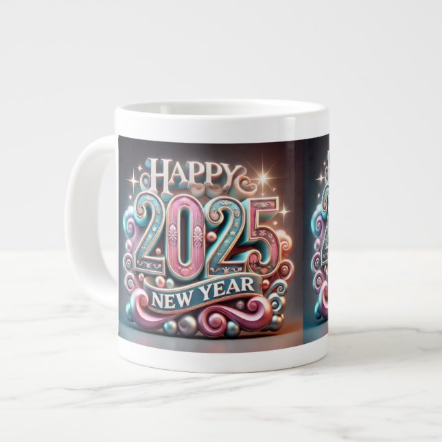 Happy New Year 2025 Coffee Customize Specialty Mug (Front Left)