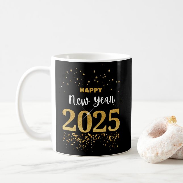 Happy New Year 2025 Coffee Mug (With Donut)