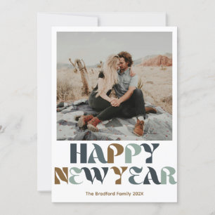 Happy New Year 2025 Colourful Photo Holiday Card