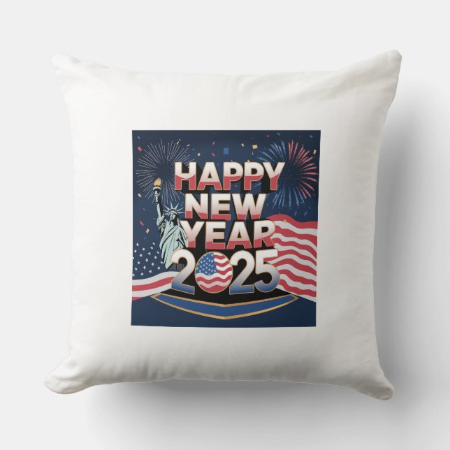 Happy New Year 2025 Design - Festive and Creative  Cushion (Front)