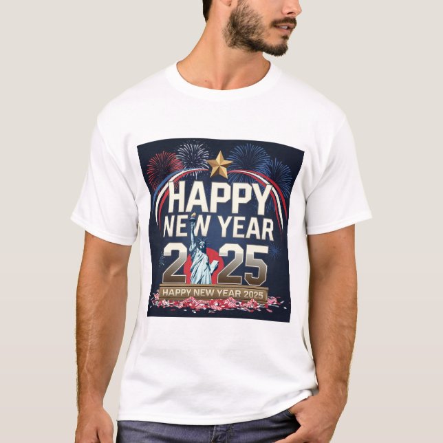 Happy New Year 2025 Design - Festive and Stylish  T-Shirt (Front)