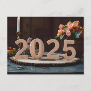 Happy New Year 2025 Elegant Celebration Holiday Postcard