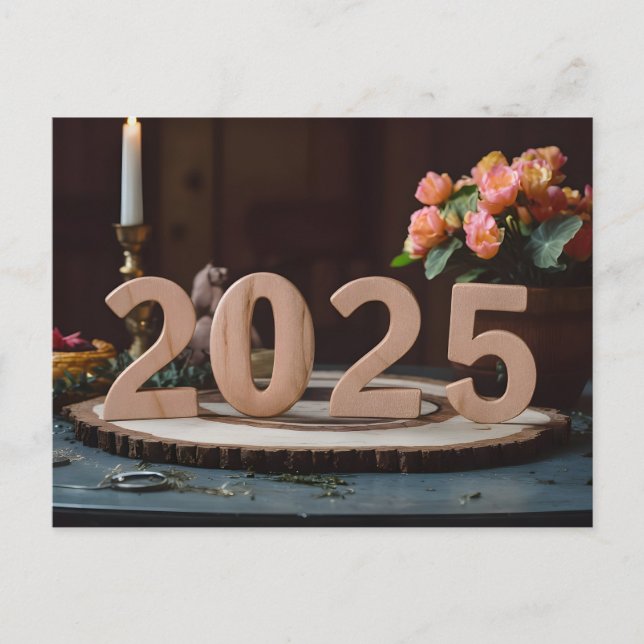 Happy New Year 2025 Elegant Celebration Holiday Postcard (Front)
