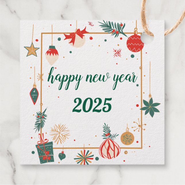 Happy New Year 2025 Favour Tags (Back)