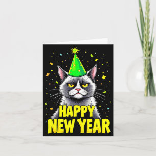 Happy New Year 2025 Funny New Year's Eve Party Hat Card