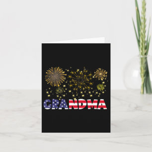 Happy New Year 2025 Grandma American Flag Family F Card