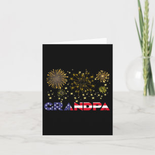 Happy New Year 2025 Grandpa American Flag Family F Card