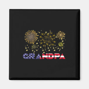 Happy New Year 2025 Grandpa American Flag Family F Magnet