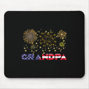 Happy New Year 2025 Grandpa American Flag Family F Mouse Pad