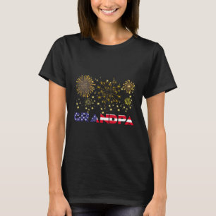 Happy New Year 2025 Grandpa American Flag Family F T-Shirt