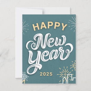 Happy New Year 2025 Greeting Card 
