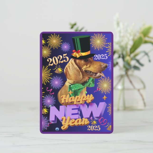 Happy New Year 2025 Greeting Card (Standing Front)