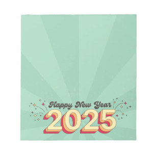 Happy New Year 2025 holidays retro fun text Notepad