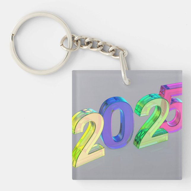 Happy New Year 2025 Key Ring (Front)