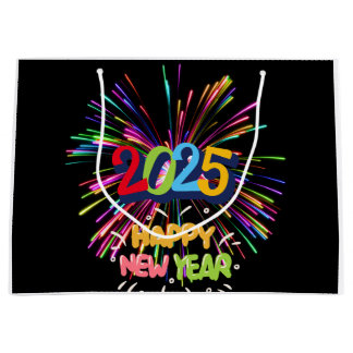 happy new year 2025 large gift bag