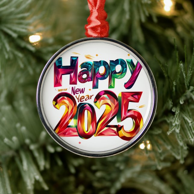 Happy New Year 2025 Metal Tree Decoration (Tree)