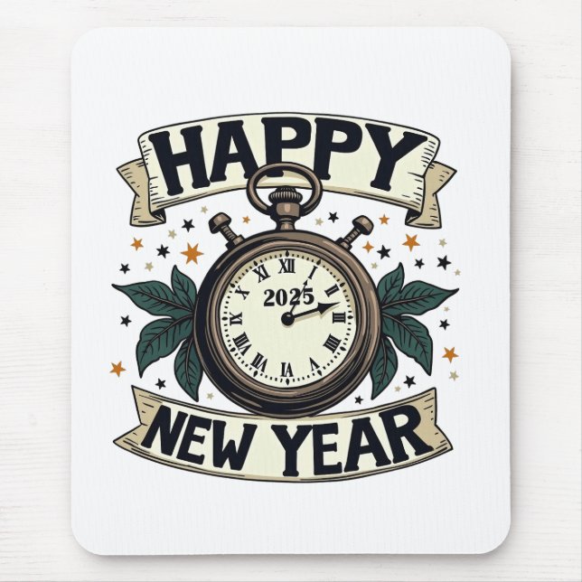 Happy New Year 2025 New Year Celebration  Mouse Pad (Front)
