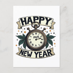 Happy New Year 2025 New Year Celebration  Postcard