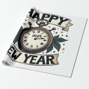 Happy New Year 2025 New Year Celebration  Wrapping Paper