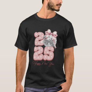 Happy New Year 2025 Party Retro Disco Ball Matchin T-Shirt