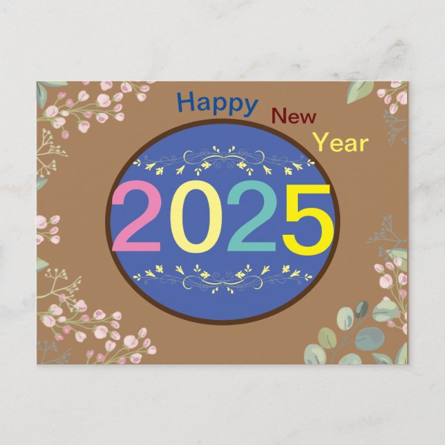 Happy New Year 2025 Postcard (Front)