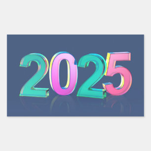 Happy New Year 2025 Rectangular Sticker