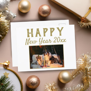 Happy New Year 2025 Script Dog Photo Holiday 