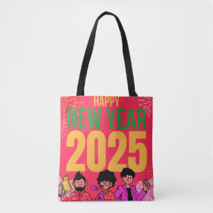 Happy New Year 2025 Shoulder Tote Bag