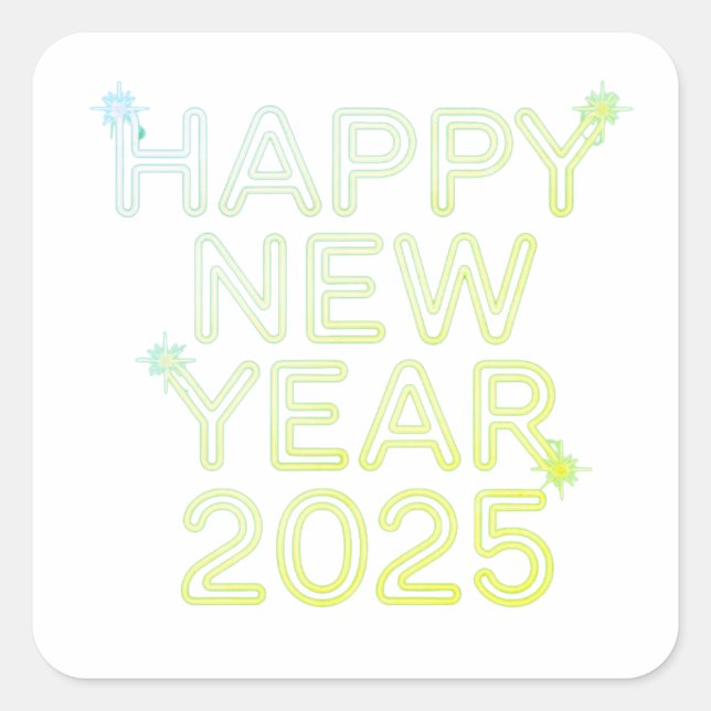Happy new year 2025  square sticker (Front)