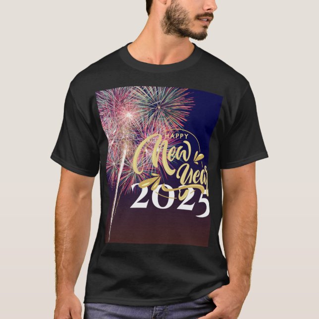 "Happy New Year 2025" T-Shirt (Front)