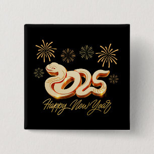 Happy New Year 2025 The Chinese Year of the Snake 15 Cm Square Badge