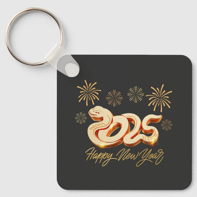 Happy New Year 2025 The Chinese Year of the Snake Key Ring (Front)