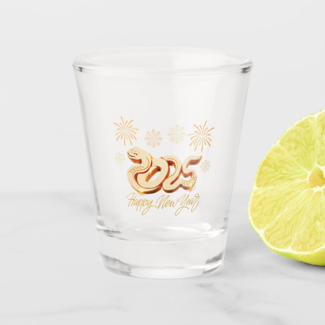 Happy New Year 2025 The Chinese Year of the Snake Shot Glass (Front)