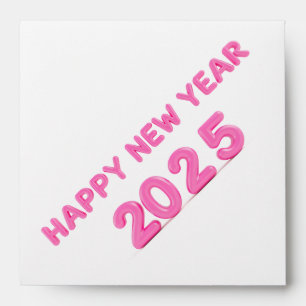 Happy New Year 2025 transparent background Envelope