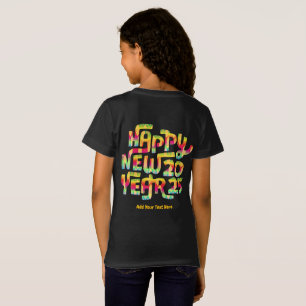 Happy New Year 2025 Trendy Colourful Personalised T-Shirt