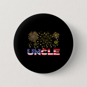 Happy New Year 2025 Uncle American Flag Family Fir 6 Cm Round Badge
