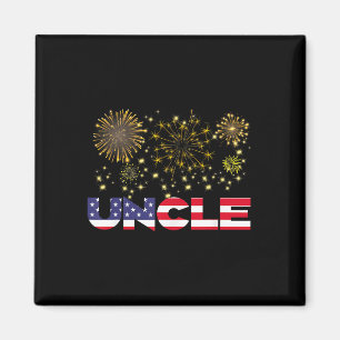 Happy New Year 2025 Uncle American Flag Family Fir Magnet
