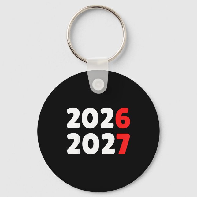 Happy New Year 2026 2027 Funny Six Seven 67 Meme C Key Ring (Front)