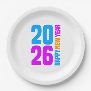 Happy New Year 2026-34568 Paper Plate