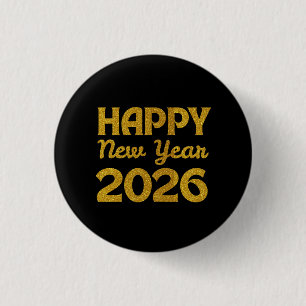 Happy New Year 2026 3 Cm Round Badge