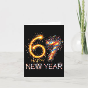 Happy New Year 2026 67th Bday Fireworks Number 67 Card