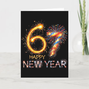 Happy New Year 2026 67th Bday Fireworks Number 67 Card