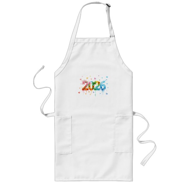 Happy New Year 2026: A Year of New Possibilities Long Apron (Front)