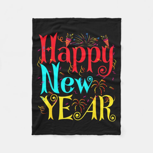 Happy New Year 2026 And Merry Christmas New Year E Fleece Blanket (Front)