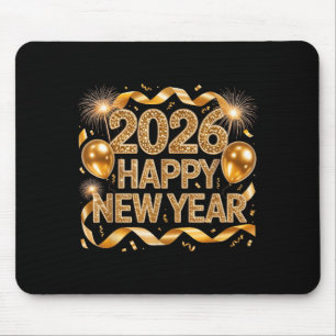 Happy New Year 2026 Balloon Retro Funny Family Mat Mouse Pad