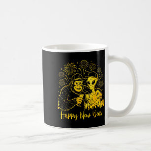 Happy New Year 2026 Bigfoot Alien Lovers New Years Coffee Mug